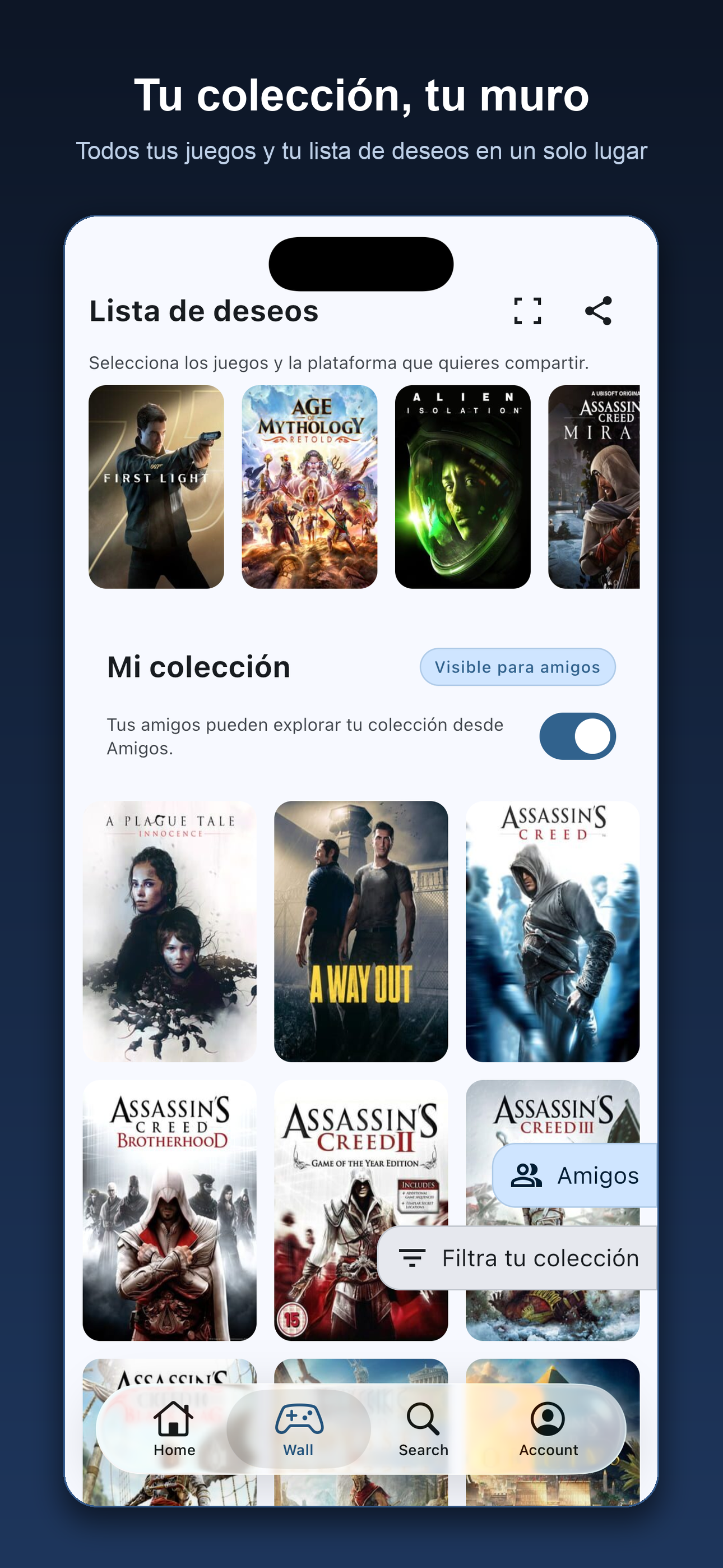 Colección de videojuegos en GameWall